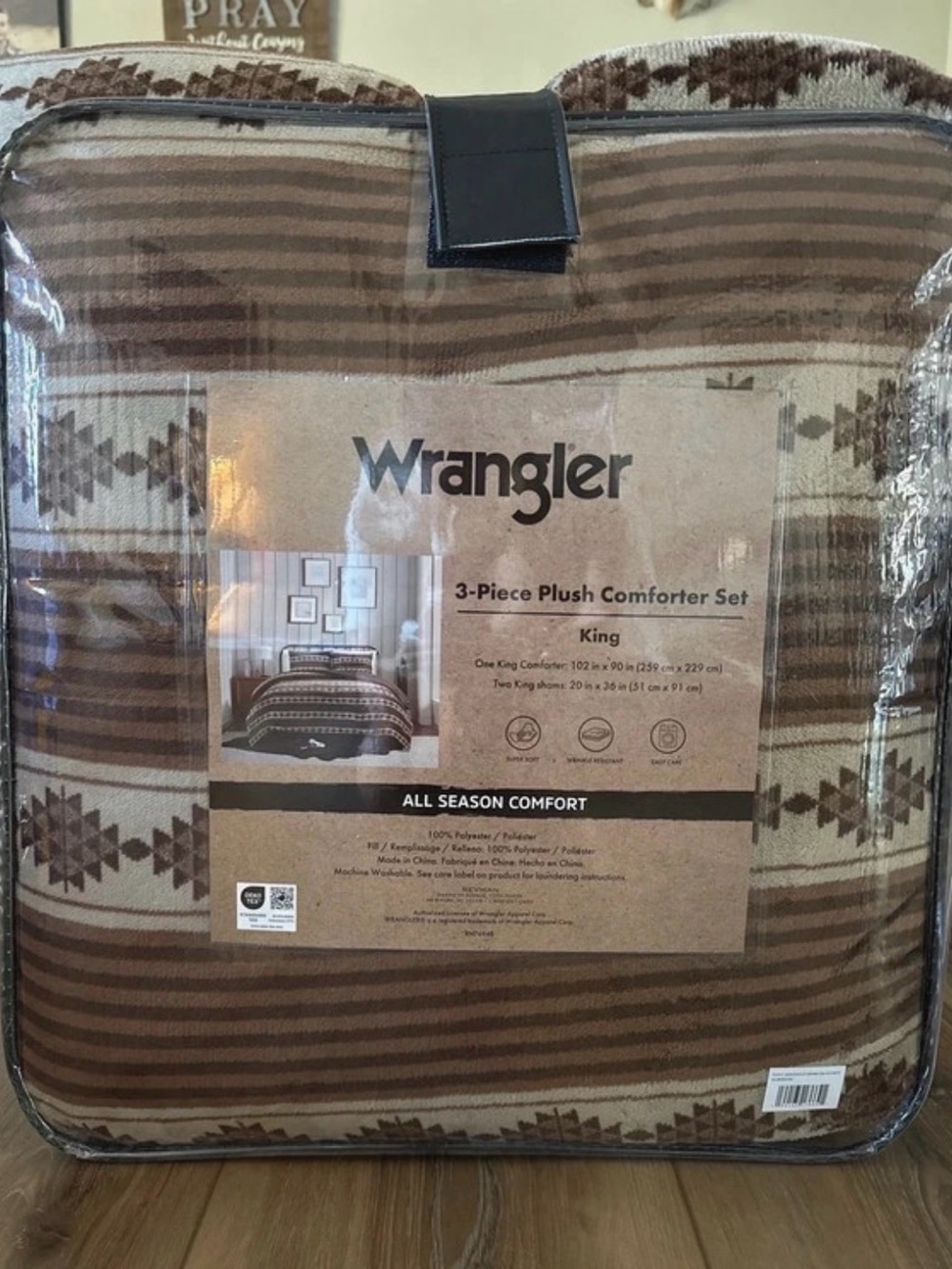 Wrangler Brown Striped & Aztec Plush Comforter Set
